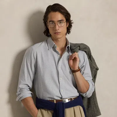 Ralph Lauren Classic Fit Striped Oxford Shirt In Blue