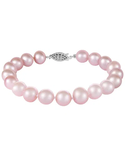 Splendid Pearls Silver 9mm Pearl Necklace In Pink