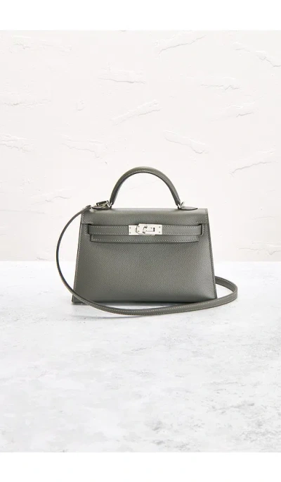 Fwrd Renew Hermes Epsom Kelly 20 Handbag In Gray