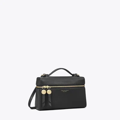 Tory Burch Mini Romy Slim Logo-print Tote Bag In Black
