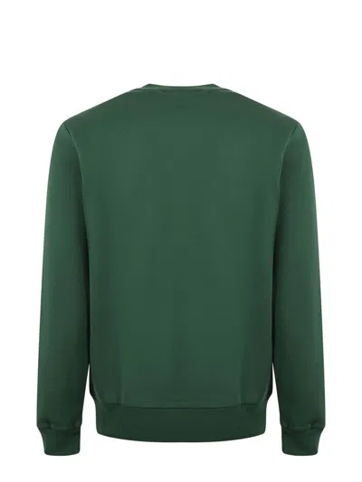 Lacoste Green Brushed Cotton Sweatshirt In Green
