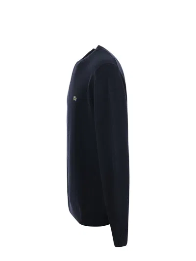 Lacoste Logo Patch Sweater Sweaters And Cardigans Blue In Blue