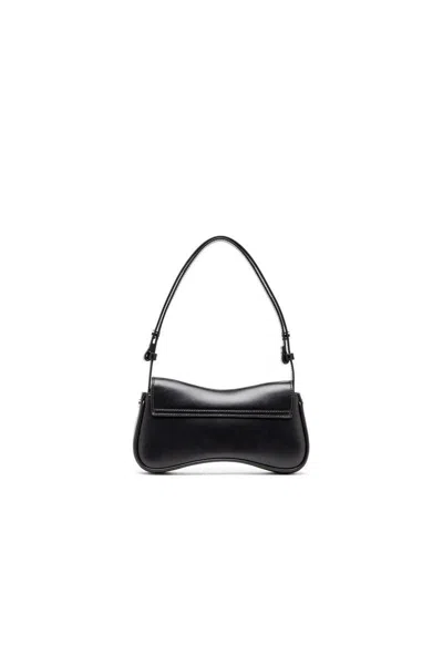 Diesel Curved Silhouette Clutch With Adjustable Strap In Black