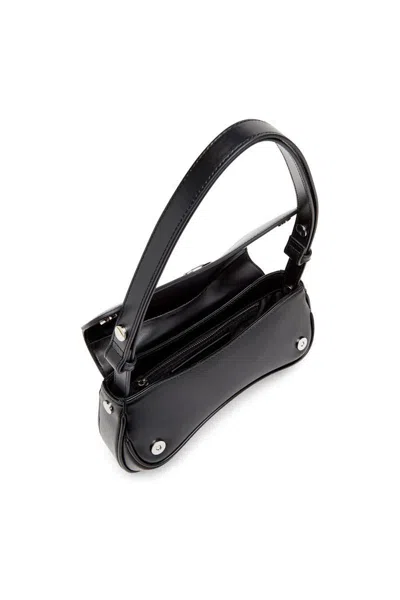 Diesel Curved Silhouette Clutch With Adjustable Strap In Black