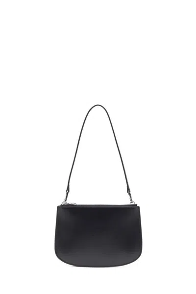 Diesel 1dr 20. Twin Shoulder Bag In Black Leather In Black