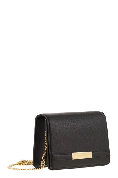 Elisabetta Franchi Shoulder Strap With Groumette Chain In Black