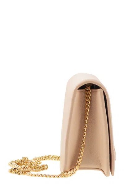 Elisabetta Franchi Shoulder Strap With Groumette Chain In Neutral