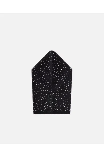 Pinko Balaclava With Drawstring And Rhinestones In Black