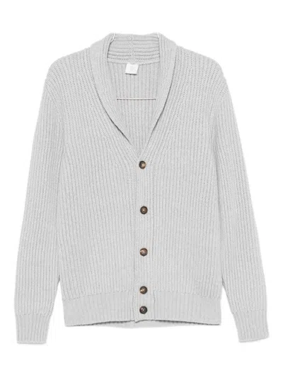 Eleventy Shawl Collar Cardigan Front Pockets In Gray