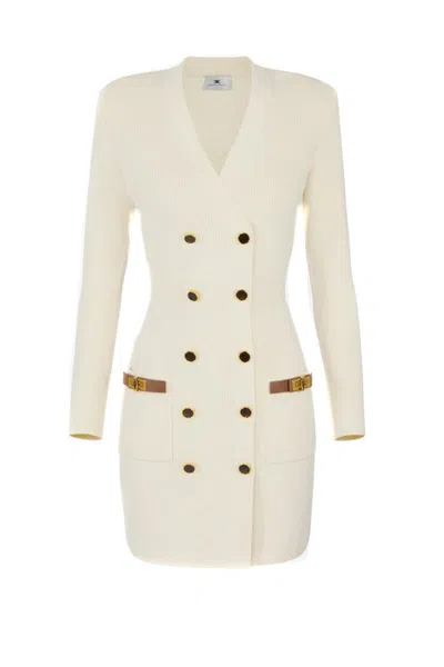 Elisabetta Franchi Robemanteau Dress In White