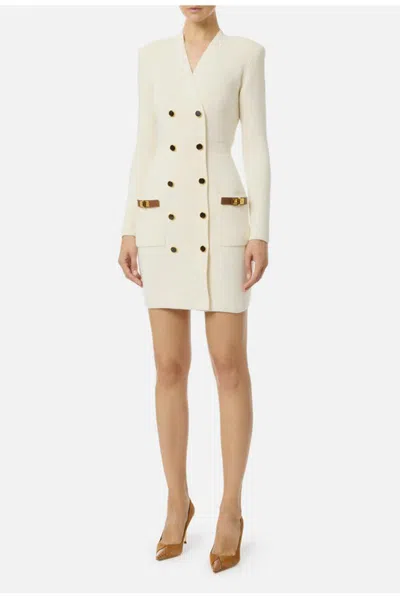 Elisabetta Franchi Robemanteau Dress In White