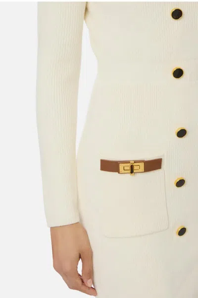 Elisabetta Franchi Robemanteau Dress In White