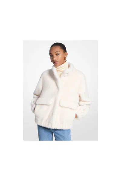 Michael Kors Stylish Jackets With Faux Fur Texture In Neutral