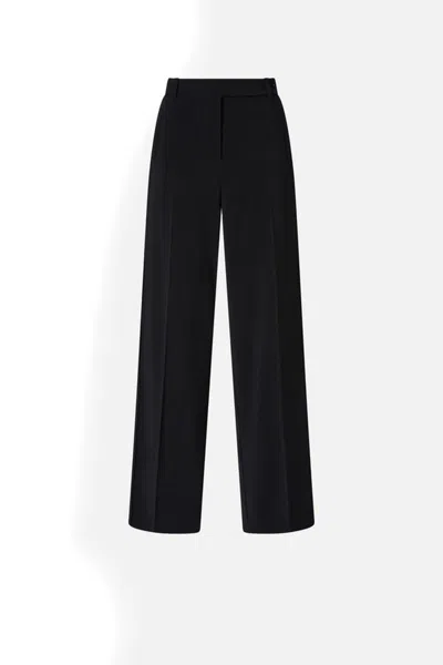 Pinko Black Pants With Pleated Details And Belt Loops In Tech Fabric Stretch Woman In Black