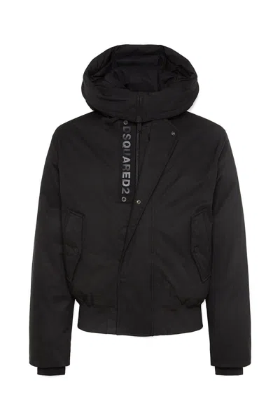 Dsquared2 Giubbino Techno Down Bomber In Nylon In Black