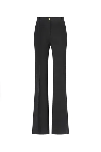 Pinko Tailored High-waisted Flared Trousers With Polished Button Detail In Black