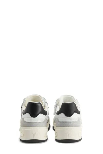 Giuseppe Zanotti Zip-detail Leather Sneakers In White