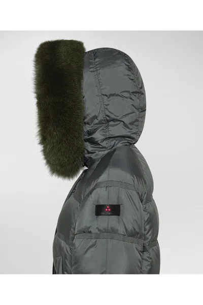Peuterey Medium-length Puffer Jacket With Adjustable Side Zips In Gray