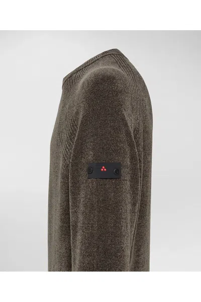 Peuterey Brown Shaved Chenille Sweater In Brown