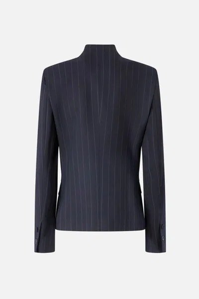 Pinko Tailored Pinstripe Blazer With Structured Shoulders In Black