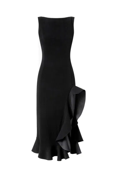 Pinko Ruffled Midi Skirt In Nude