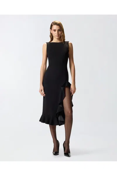 Pinko Ruffled Midi Skirt In Nude