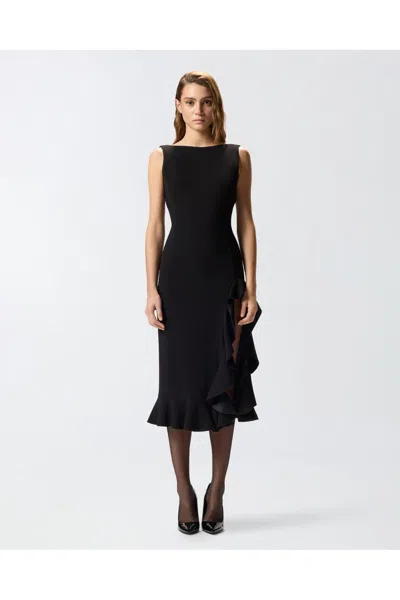 Pinko Ruffled Midi Skirt In Nude