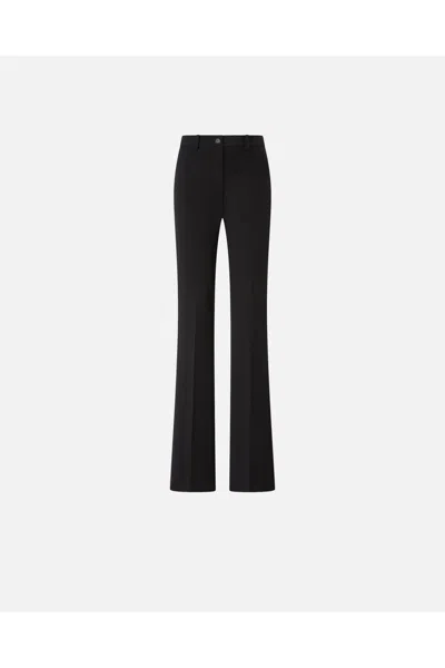 Pinko Tailored High-waisted Flared Trousers With Polished Button Detail In Black
