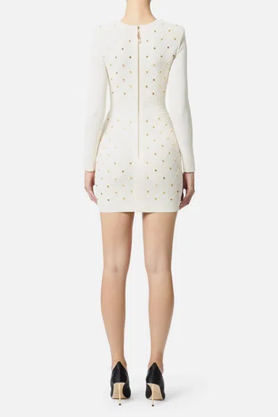 Elisabetta Franchi Mini Knitted Dress With Jewel Details In Multi