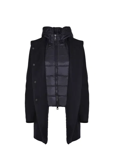 Fay Toggle Coat In Wool Cloth In Black