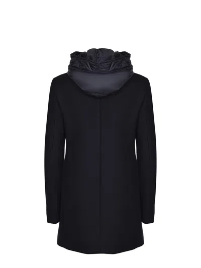 Fay Toggle Coat In Wool Cloth In Black
