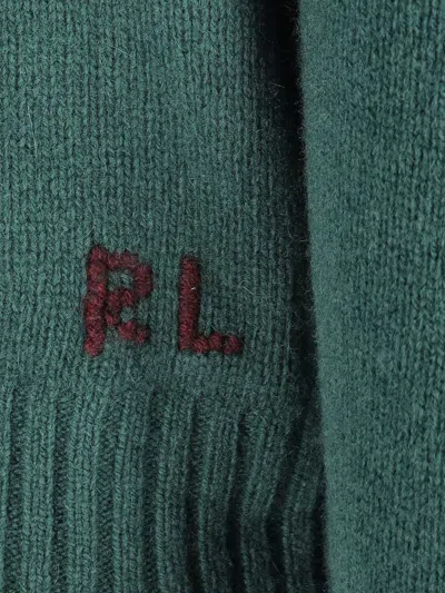 Polo Ralph Lauren Crew Neck Knit Sweater With Ribbed Textures In Green