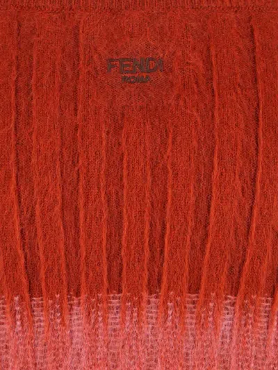 Fendi Gradient Mohair And Wool High-waisted Midi Skirt Clothing In Animal Print