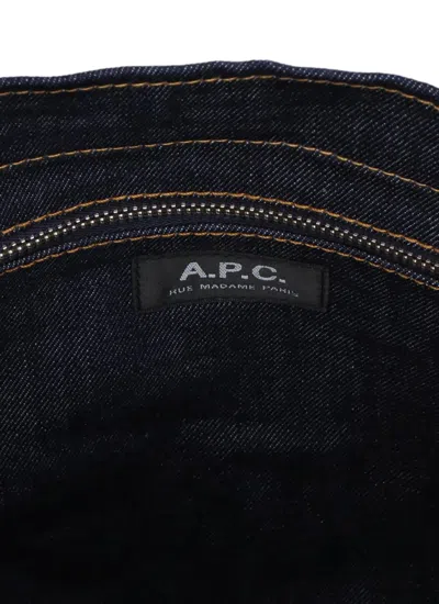Apc A.p.c. Axel Small Denim Tote Bag In Blue