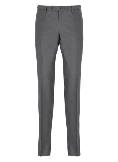 Incotex Straight Trousers With Belt Loops And Pockets In Gray