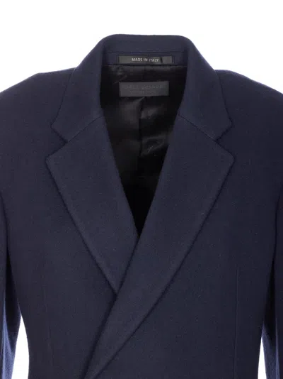 Balenciaga Women Godet Midi Double-breasted Wool Coat In Blue