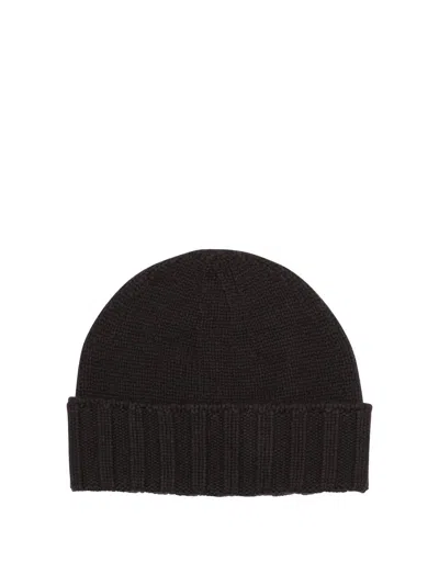 Drumohr Ribbed-hem Cashmere Beanie Hat In Black