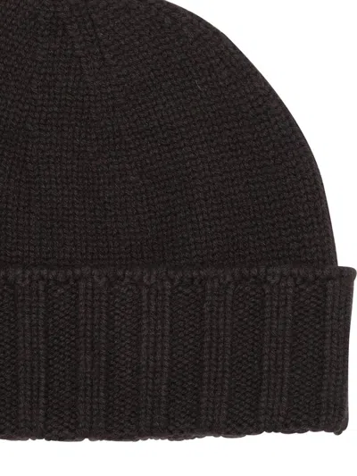 Drumohr Ribbed-hem Cashmere Beanie Hat In Black