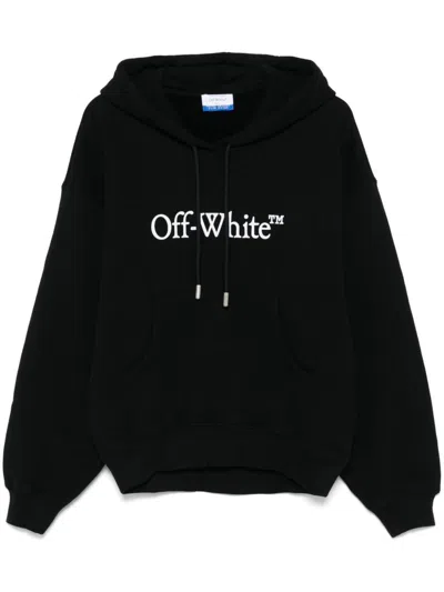 Off-white Big Logo Bookkish Hoodie In Black