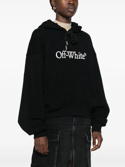 Off-white Big Logo Bookkish Hoodie In Black