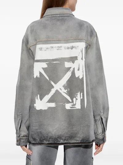 Off-white Denim Shirt In Gray