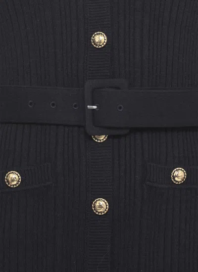 Self-portrait Short Viscose Knit Dress Dresses Blue In Black