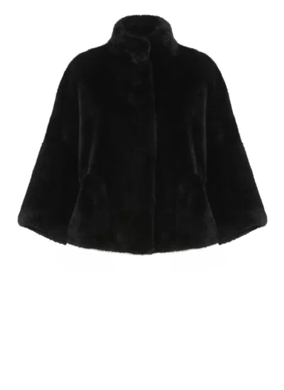 Valentini 1972 Snap-fastening Coat In Black