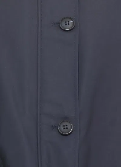 Valentini 1972 Coat With Synthetic Fur In Blue