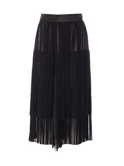 Dolce & Gabbana Silk Organza Midi Skirt In Black