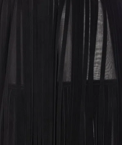 Dolce & Gabbana Silk Organza Midi Skirt In Black