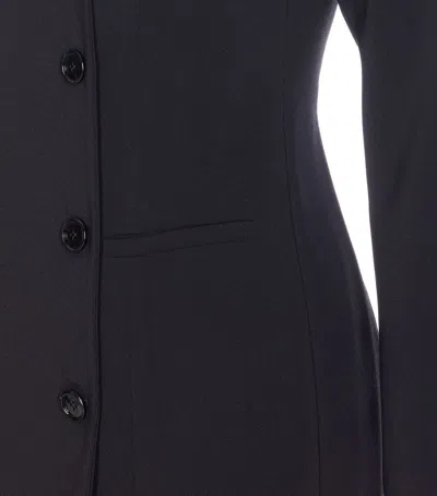 Pinko Black Dress With Front Neckline And Bare Shoulders In Fabric Woman In Black