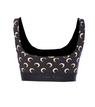 Marine Serre Crescent Moon Print Top In Black
