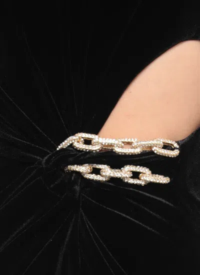 Self-portrait Mini Velvet Dress In Black