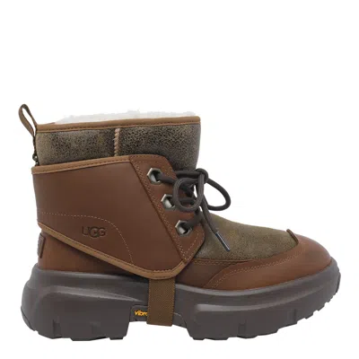 Ugg Ankle Boots With Round Toe And Pull Tab In Brown